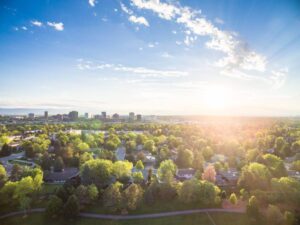 outdoor view overlooking real estate with clear sky