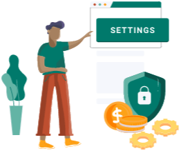 lawyer clicking on settings button in SureFund to complete their profile